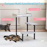 Stylish Iron Frame Large Platform Wood Modern Cat Tree - GreenFur