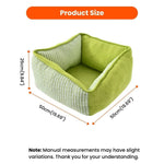 Summer Anti - slip Polyester Cotton Green Square Pet Dog Bed - GreenFur