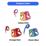Summer Color blocking Pet Harness and Leash Set - GreenFur