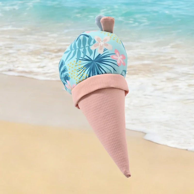 Summer Cone Style Ice - Cool Fabric Floating Squeaky Dog Chew Toy - GreenFur