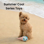 Summer Cone Style Ice - Cool Fabric Floating Squeaky Dog Chew Toy - GreenFur