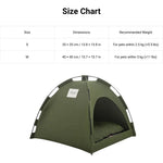 Summer Cooling Pet Tent Outdoor Breathable Foldable Minimalist Dog Bed - GreenFur