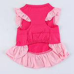 Summer Cotton Pet Dress Flutter Sleeve Outfit for Cat and Small Dog - GreenFur