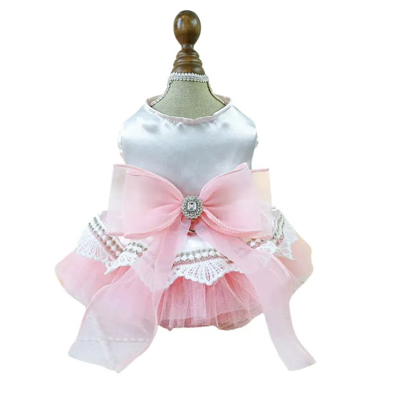 Summer Dog and Cat Wedding Dress with Tulle Skirt - GreenFur
