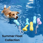 Summer Float Collection Durable Blue Foam TPR Dog Toy with Rope - GreenFur