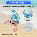 Summer Hermit Crab Style Floating Squeaky Ice - Cool Fabric Dog Toy - GreenFur
