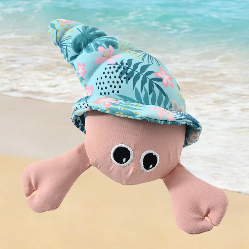 Summer Hermit Crab Style Floating Squeaky Ice - Cool Fabric Dog Toy - GreenFur