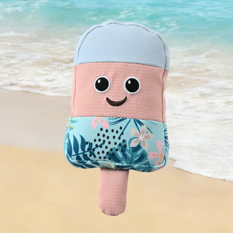 Summer Ice Pop Style Floating Squeaky Ice - Cool Fabric Dog Toy - GreenFur