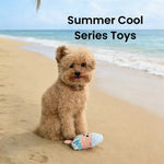 Summer Ice Pop Style Floating Squeaky Ice - Cool Fabric Dog Toy - GreenFur