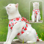 Summer Lightweight Pet Harness Dress with Bow and Matching Leash - GreenFur