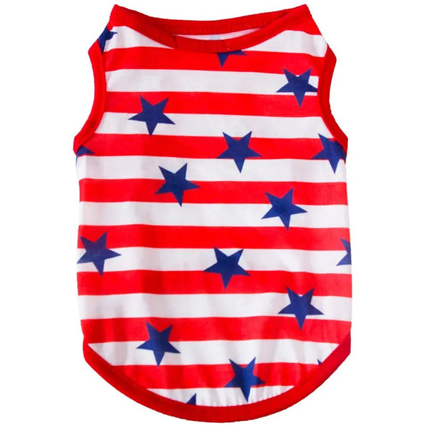 Summer Lightweight Stripe and Star Pet Vest for Dogs - GreenFur