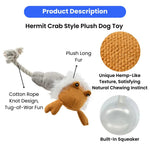 Summer Marine Life Series Hermit Crab Style Squeaky Plush Dog Toy - GreenFur