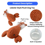 Summer Marine Life Series Lobster Style Squeaky Plush Dog Toy - GreenFur