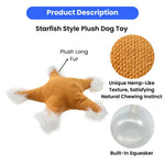 Summer Marine Life Series Starfish Style Squeaky Plush Dog Toy - GreenFur