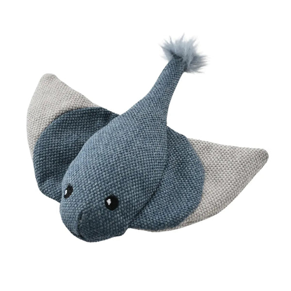Summer Marine Life Series Stingray Style Rustling Plush Dog Toy - GreenFur