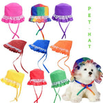 Summer Rainbow Lace - Up Pet Hat Sun Protection for Dogs and Cats - GreenFur