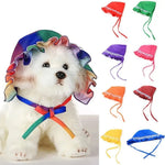 Summer Rainbow Lace - Up Pet Hat Sun Protection for Dogs and Cats - GreenFur