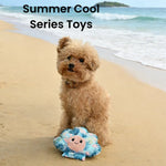 Summer Shell Style Floating Squeaky Ice - Cool Fabric Dog Toy - GreenFur