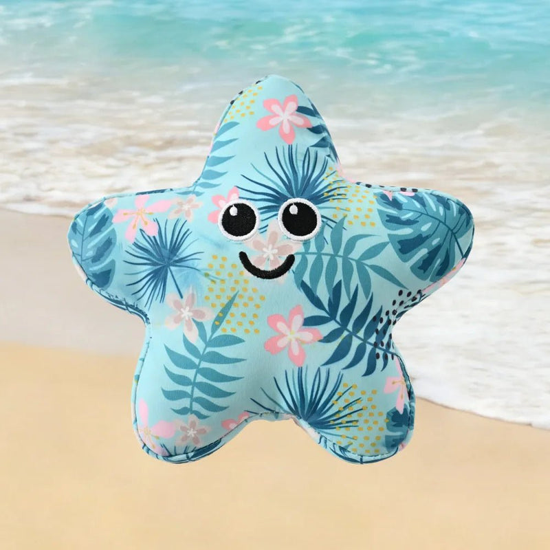 Summer Starfish Style Floating Squeaky Ice - Cool Fabric Dog Toy - GreenFur