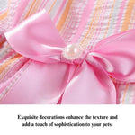 Summer Stripe Pet Skirt with Double Layered Hem Design - GreenFur