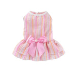 Summer Stripe Pet Skirt with Double Layered Hem Design - GreenFur