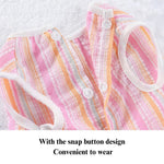 Summer Stripe Pet Skirt with Double Layered Hem Design - GreenFur