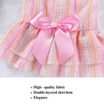 Summer Stripe Pet Skirt with Double Layered Hem Design - GreenFur