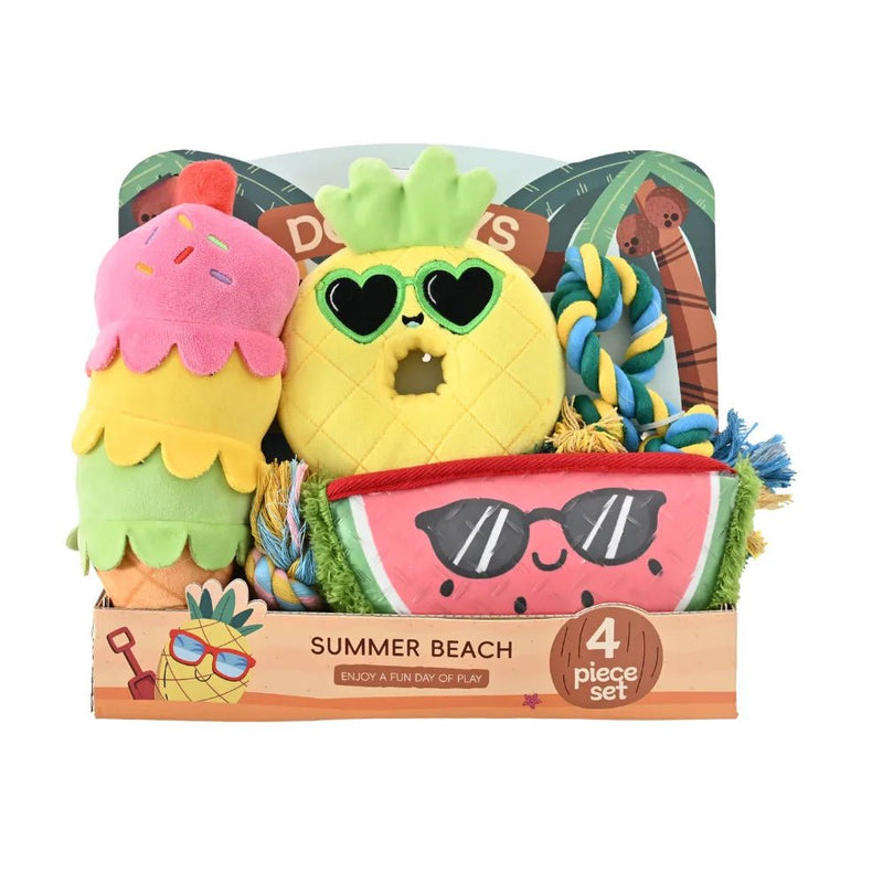 Summer Topic Dog Plush and Rope Toy Bundle Play Gift Set - GreenFur