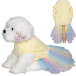 Summer Tulle Pet Dress with Rainbow Design for Dogs and Cats - GreenFur