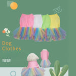 Summer Tulle Pet Dress with Rainbow Design for Dogs and Cats - GreenFur