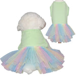 Summer Tulle Pet Dress with Rainbow Design for Dogs and Cats - GreenFur