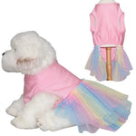 Summer Tulle Pet Dress with Rainbow Design for Dogs and Cats - GreenFur