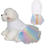 Summer Tulle Pet Dress with Rainbow Design for Dogs and Cats - GreenFur