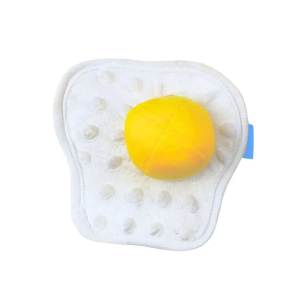 Sunny - side - up Egg Squeaky Plush Dog Toy - GreenFur