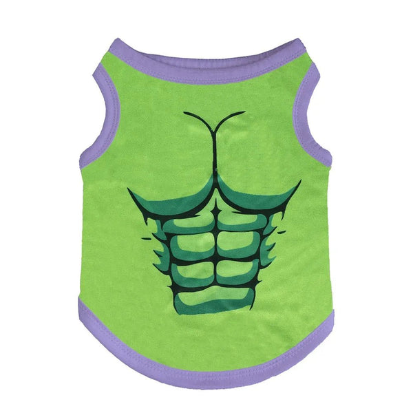 Superhero Print Color - Blocked Pet Vest for Small Dogs - GreenFur