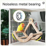 Swinging Pirate Ship Style Durable Wooden Bird Toy - GreenFur