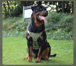 Tactical Dog Harness Vest Oxford Fabric for Large Dogs - GreenFur