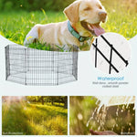 Tall Foldable Pet Playpen 8 Panel Fence 35in Tall for Small Dog and Poultry Enclosure - GreenFur