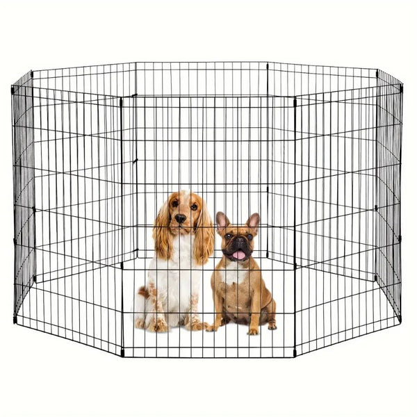 Tall Foldable Pet Playpen 8 Panel Fence 35in Tall for Small Dog and Poultry Enclosure - GreenFur
