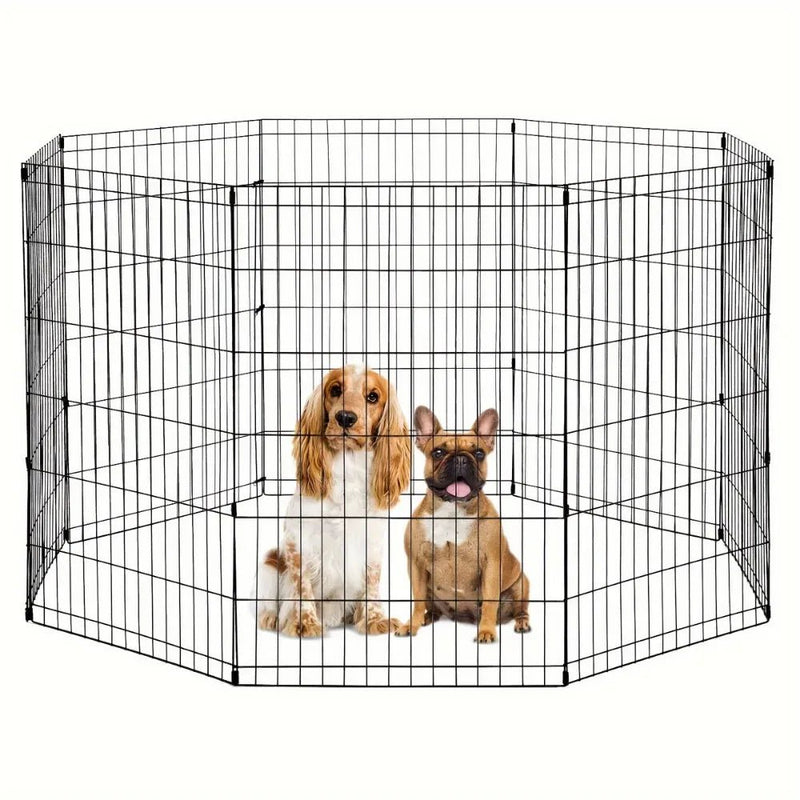 Tall Foldable Pet Playpen 8 Panel Fence 35in Tall for Small Dog and Poultry Enclosure - GreenFur