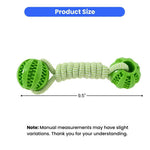 Teeth Cleaning TPR Dog Ball Toy with Cotton Rope - GreenFur