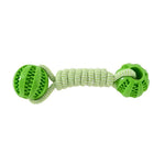Teeth Cleaning TPR Dog Ball Toy with Cotton Rope - GreenFur