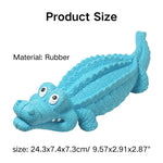 Teething Cleaning Squeaky Crocodile Rubber Dog Chew Toy - GreenFur