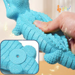 Teething Cleaning Squeaky Crocodile Rubber Dog Chew Toy - GreenFur
