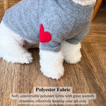 Thick Warm Winter Apparel Fleece Heart Sweatshirt for Small Dogs - GreenFur