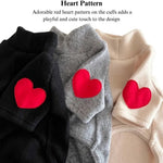 Thick Warm Winter Apparel Fleece Heart Sweatshirt for Small Dogs - GreenFur