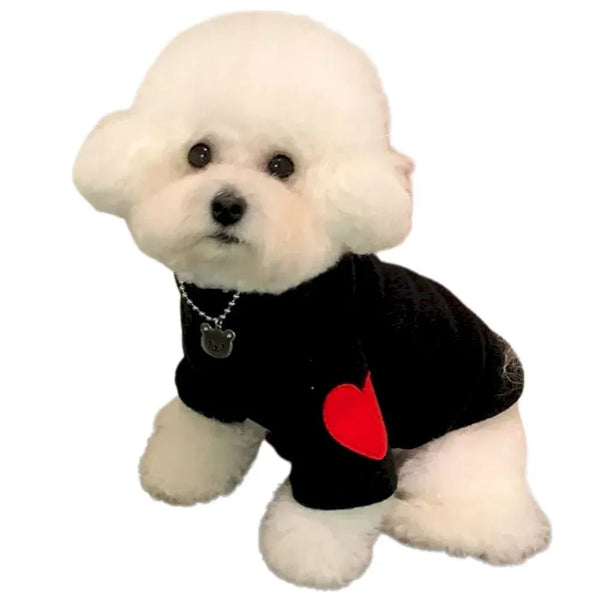 Thick Warm Winter Apparel Fleece Heart Sweatshirt for Small Dogs - GreenFur
