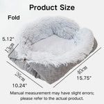 Thickened 2 - in - 1 Foldable Washable Plush Pet Bed - GreenFur