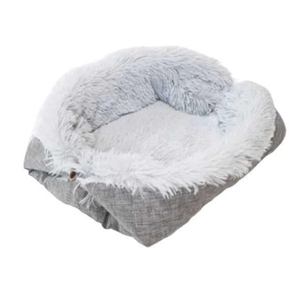 Thickened 2 - in - 1 Foldable Washable Plush Pet Bed - GreenFur