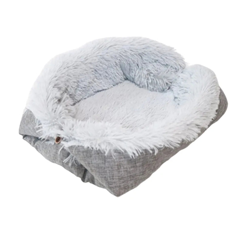 Thickened 2 - in - 1 Foldable Washable Plush Pet Bed - GreenFur